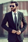 man in black suit jacket