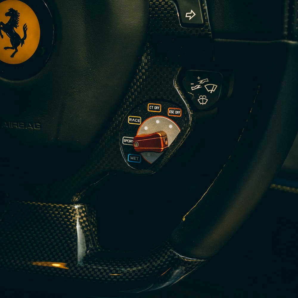 black and yellow bmw steering wheel