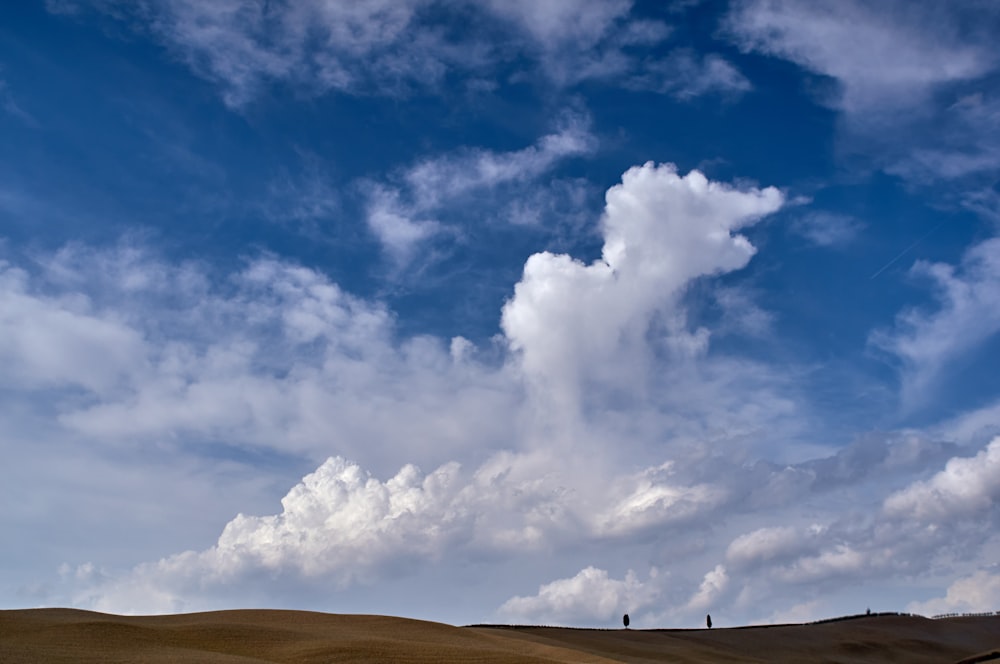 white clouds over green field