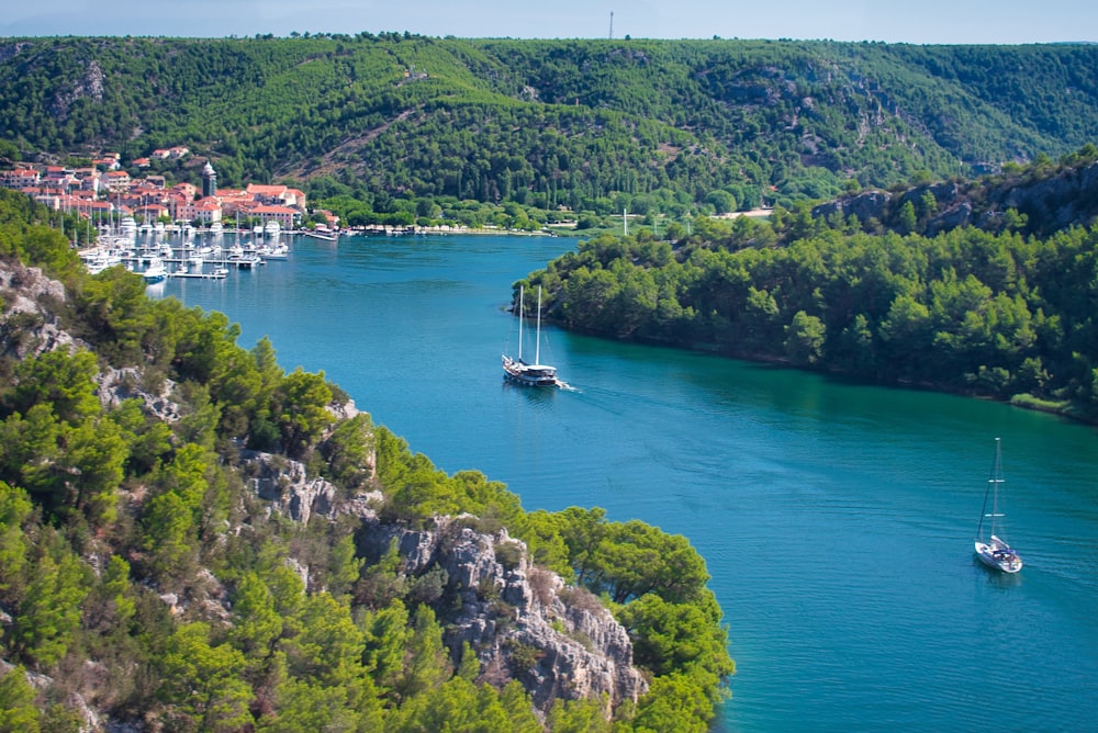 white boat on blue sea during daytime