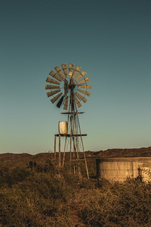 South African windmill on a farm
