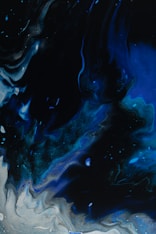 blue and white abstract painting