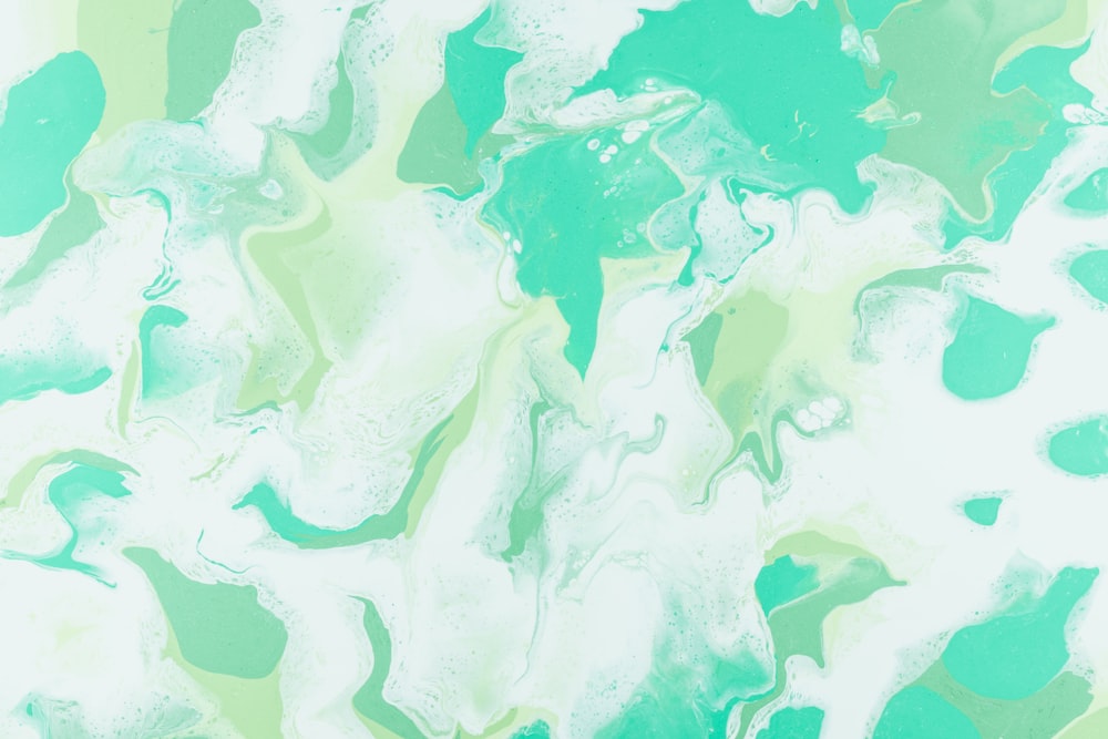 green and white abstract painting