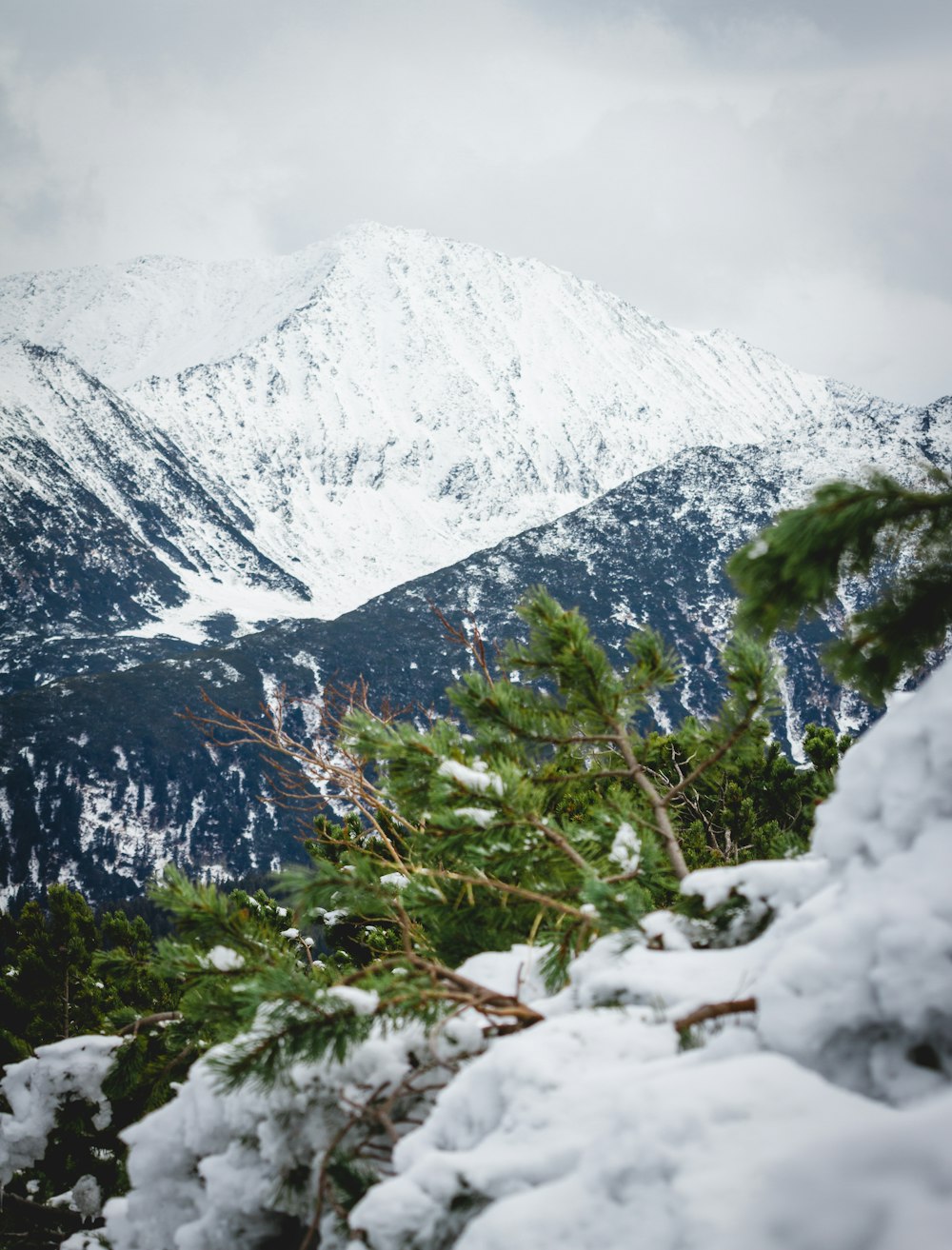 snow covered mountain during daytime