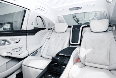 black and white car seat