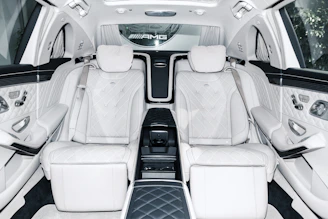 white and black car seat
