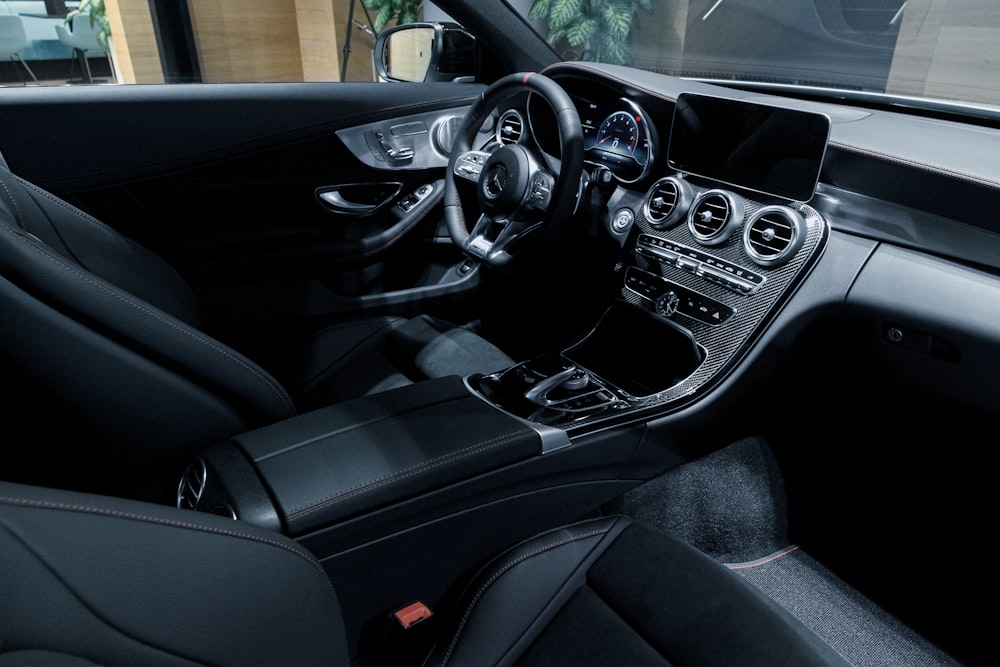 black and gray car interior