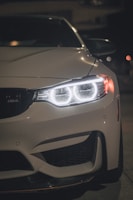 white car with red light
