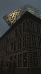 A stunning modern building with unique architectural features.