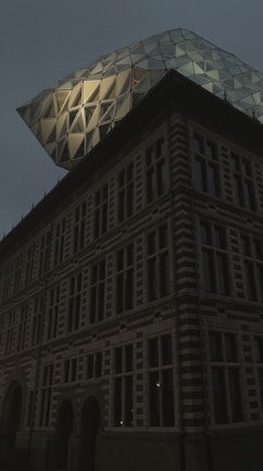 An impressive building featuring unique geometric designs.