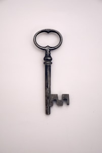 black and silver skeleton key