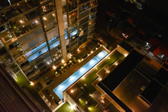 black and brown building during night time