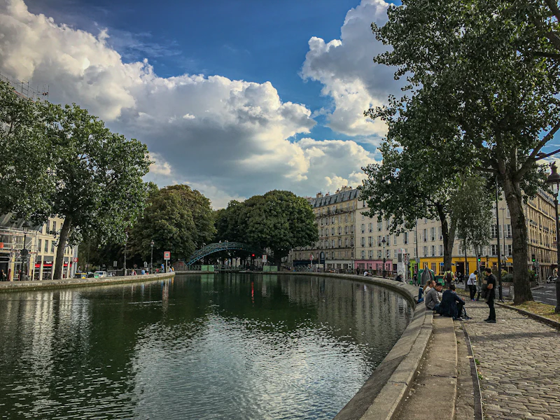 People walking along the Canal Saint-Martin