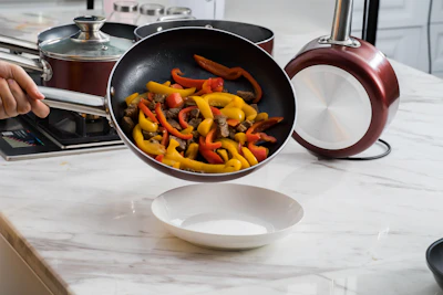GreenPan ceramic nonstick pan with food