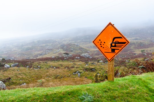 brown and white wooden signage on green grass field during daytime in County Kerry Ireland