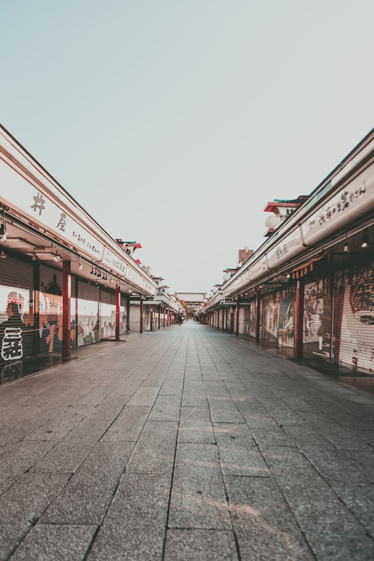 red and white concrete building during daytime in Sensō-ji Japan