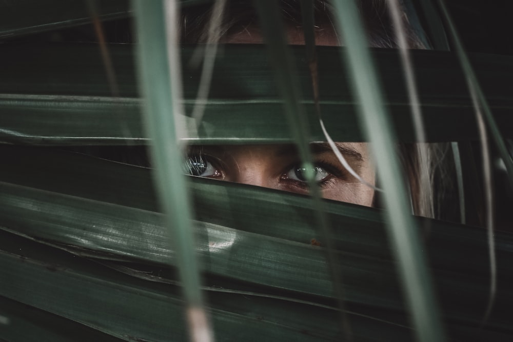 woman in black framed eyeglasses