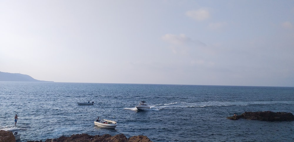 white and black boat on sea during daytime