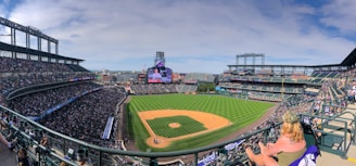 A panoramic view of the packed stadium on game day.