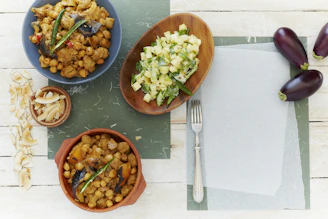 vegetable salad on brown ceramic bowl
