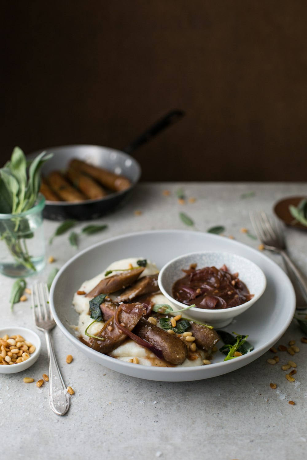 cooked food on white ceramic plate