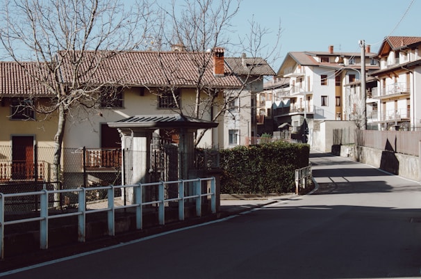 Quiet street view near the fire station, showing the peaceful neighborhood around Casa Teresita.