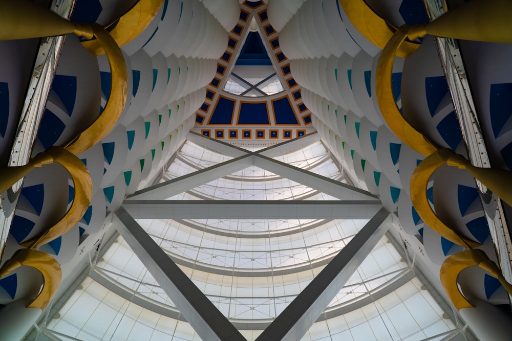 white blue and yellow dome ceiling