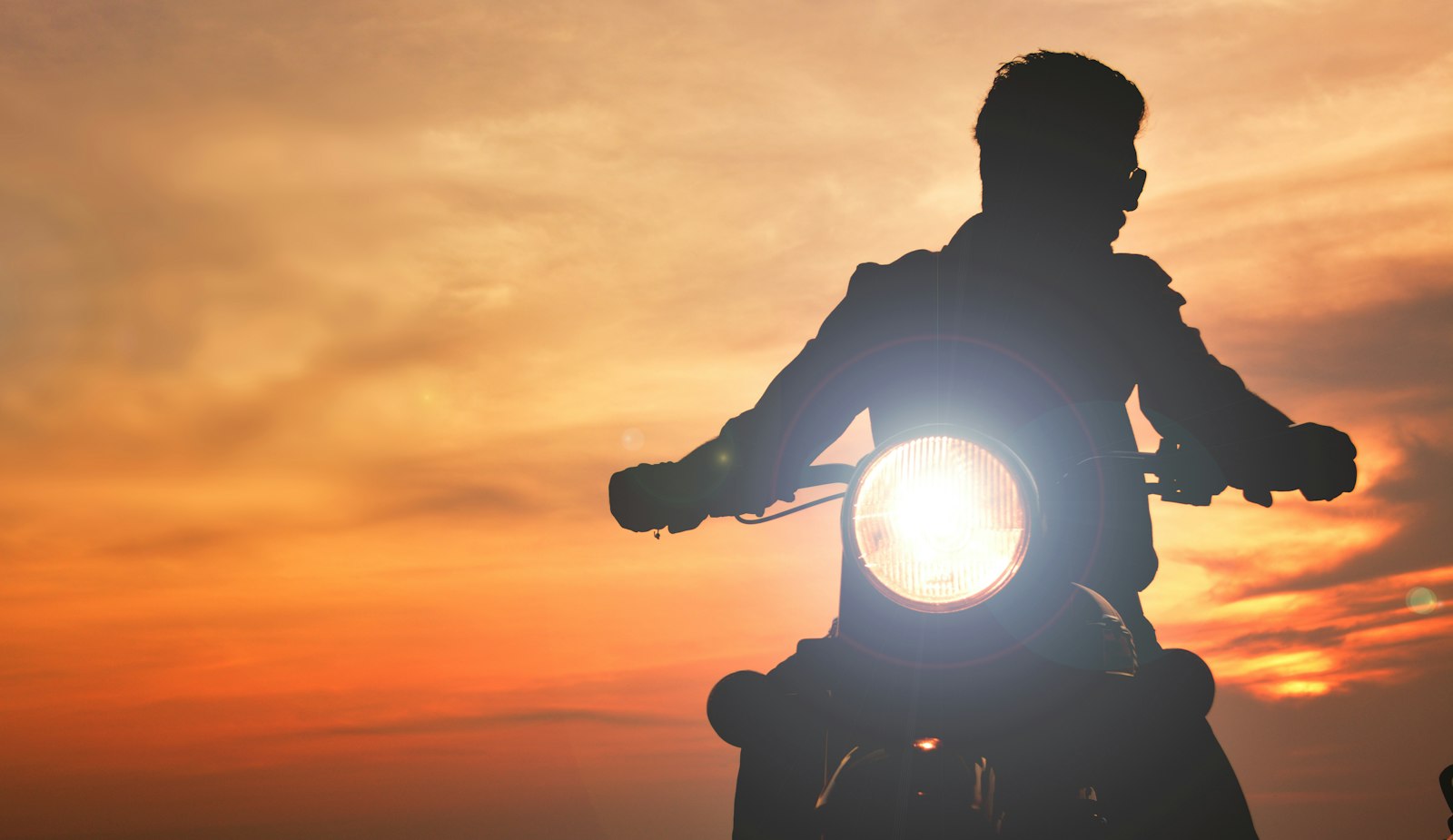 Riders at sunset