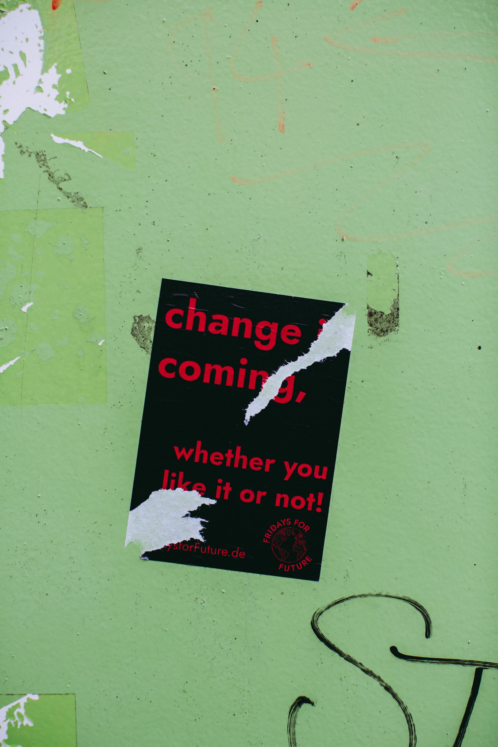 Urban Street Art Sticker – CHANGE IS COMING, WHETER YOU LIKE OR NOT!