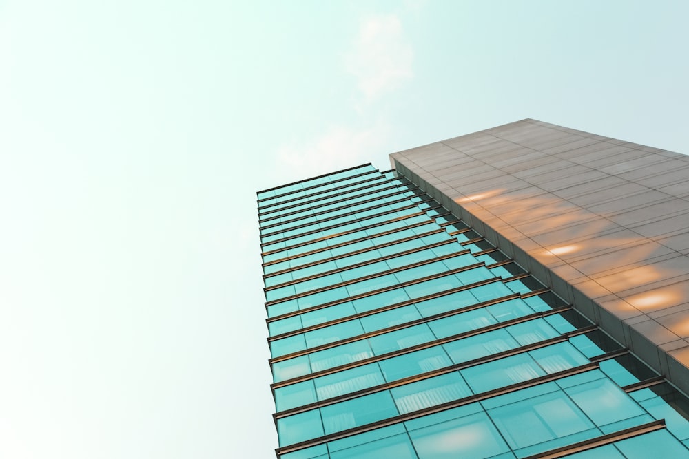 blue and brown high rise building