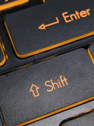 black and yellow computer keyboard