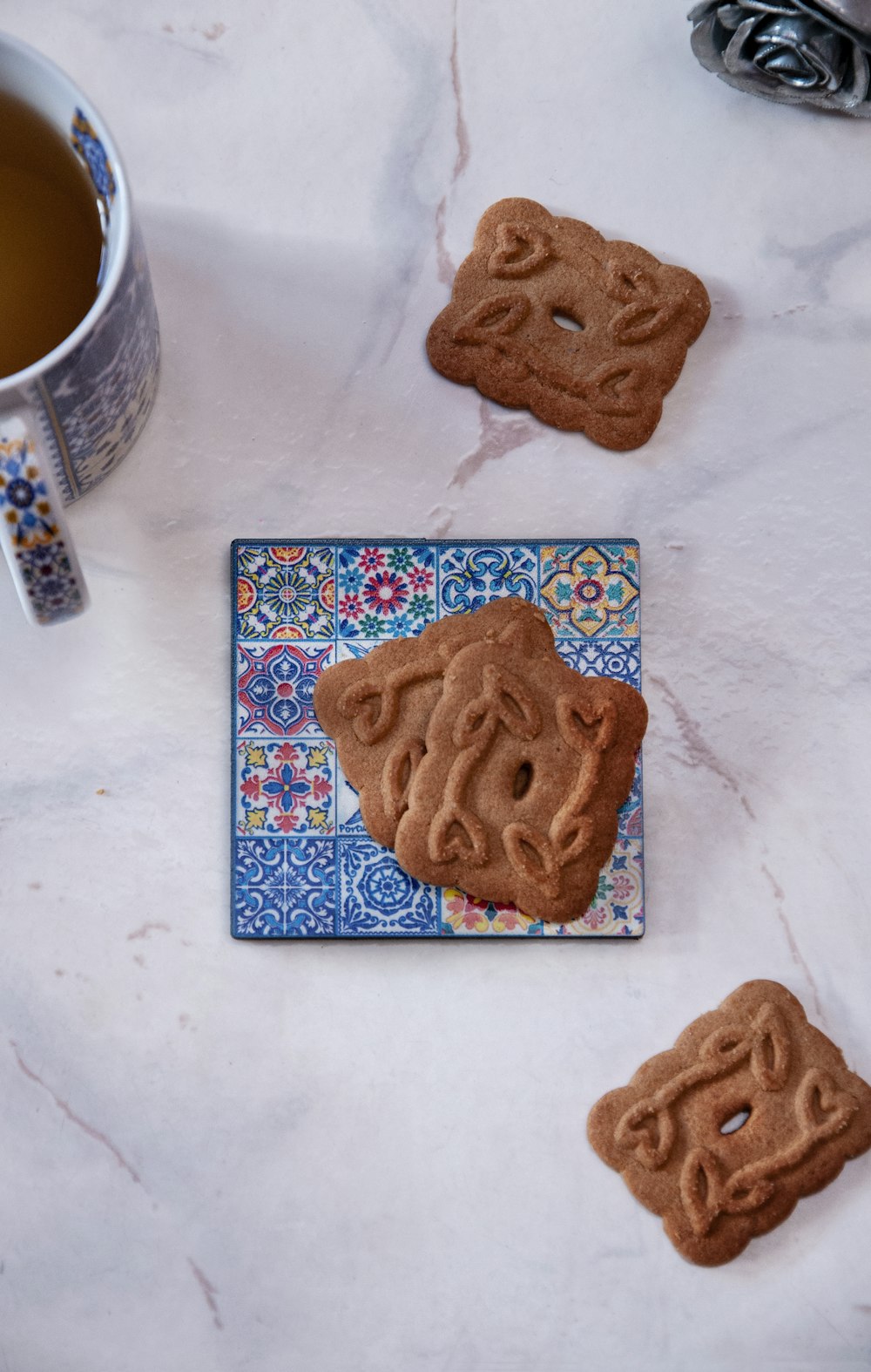 brown cookies on white table