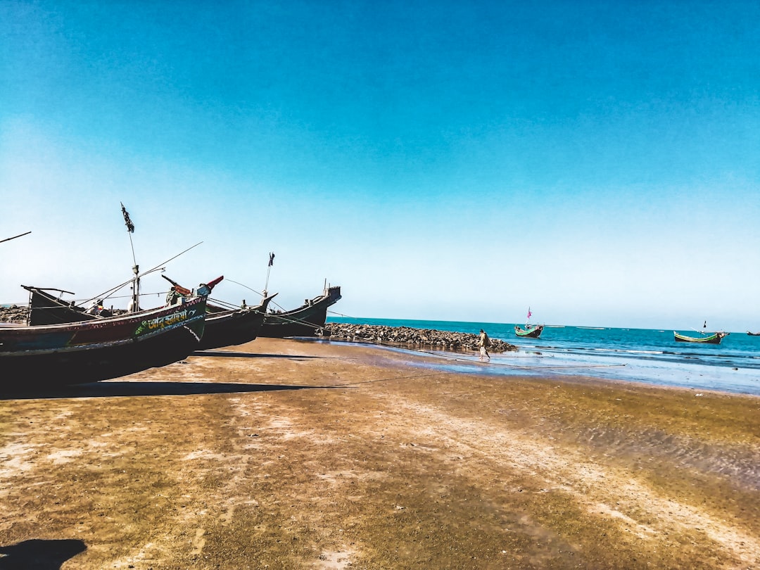 brown boat on sea shore during daytime