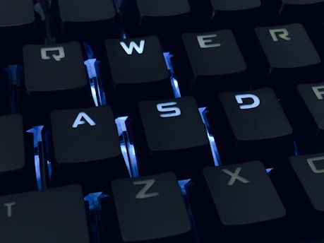black and white computer keyboard representing games marketing campaign
