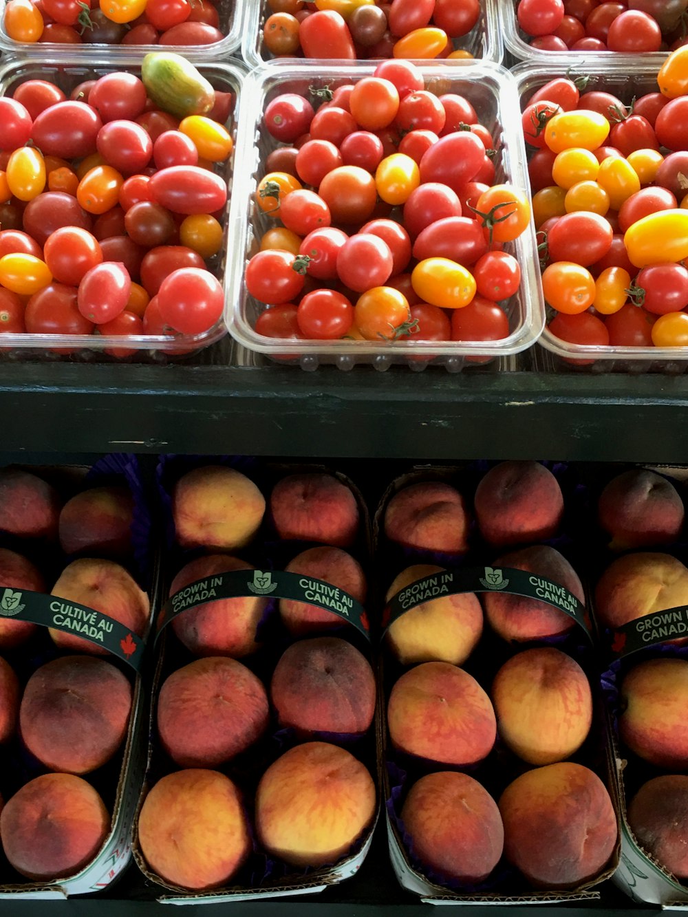 red apples on clear plastic container