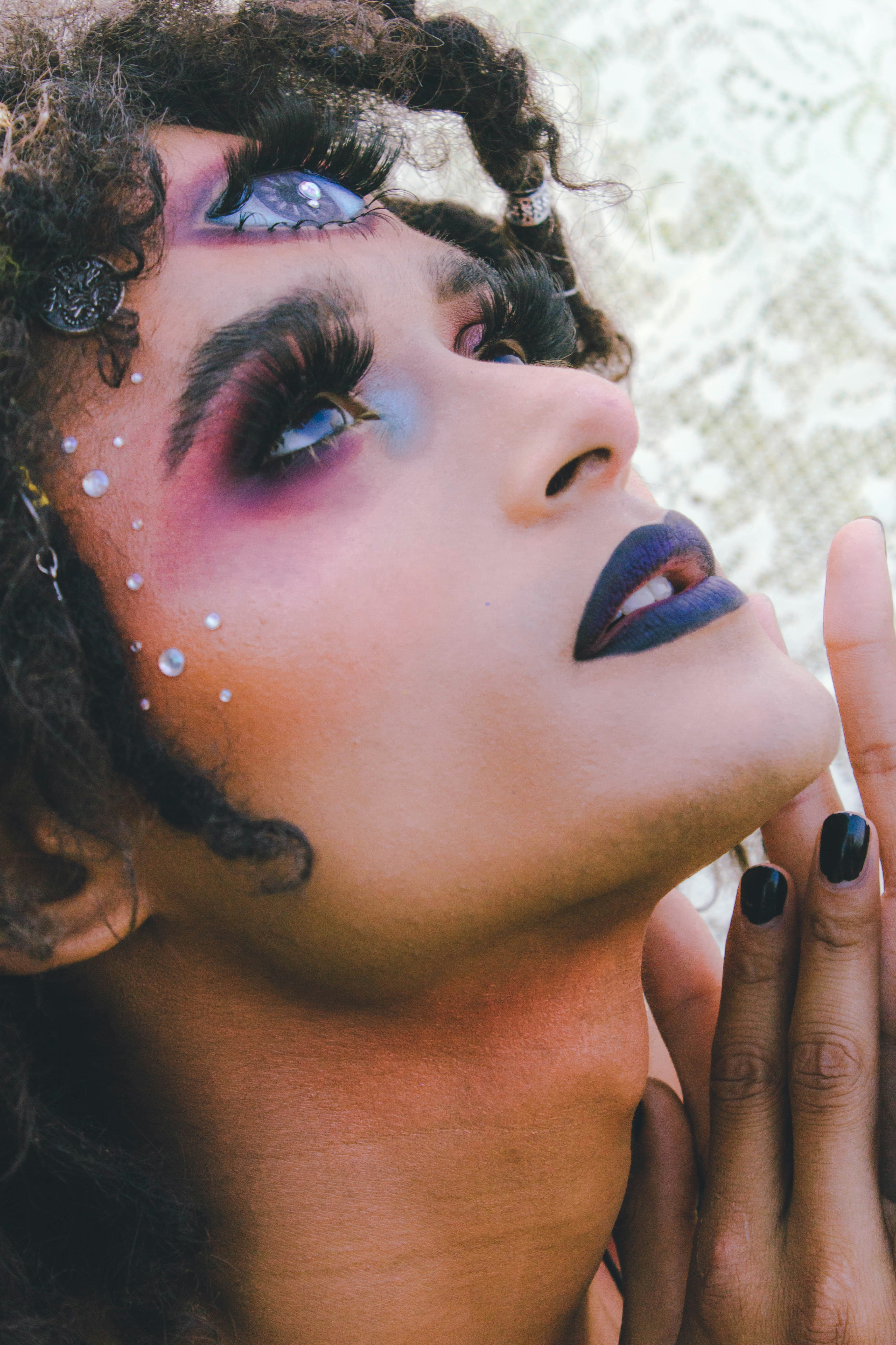 woman with black and white hair