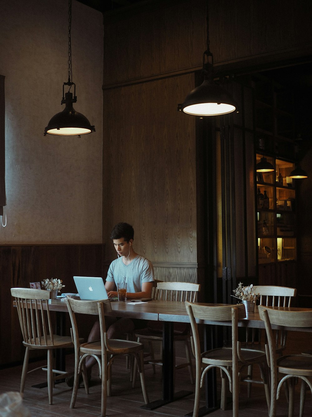 man and woman sitting at table