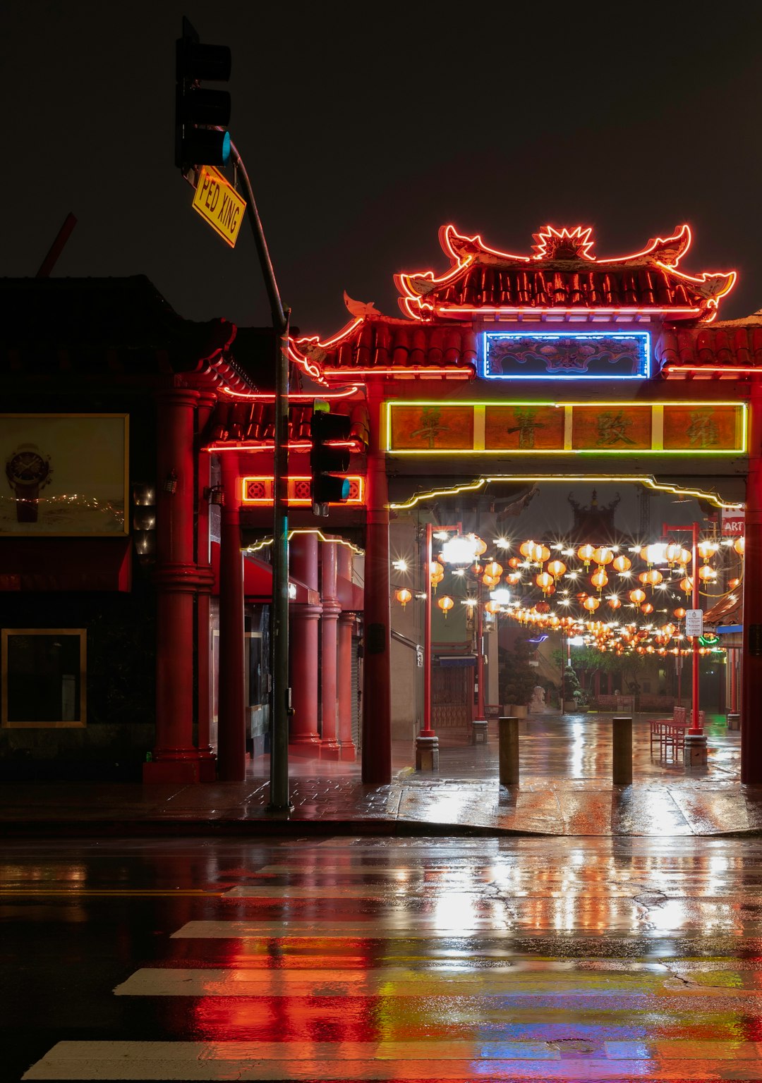 red and yellow lighted building during night time