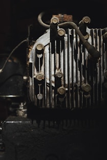black and silver vintage car