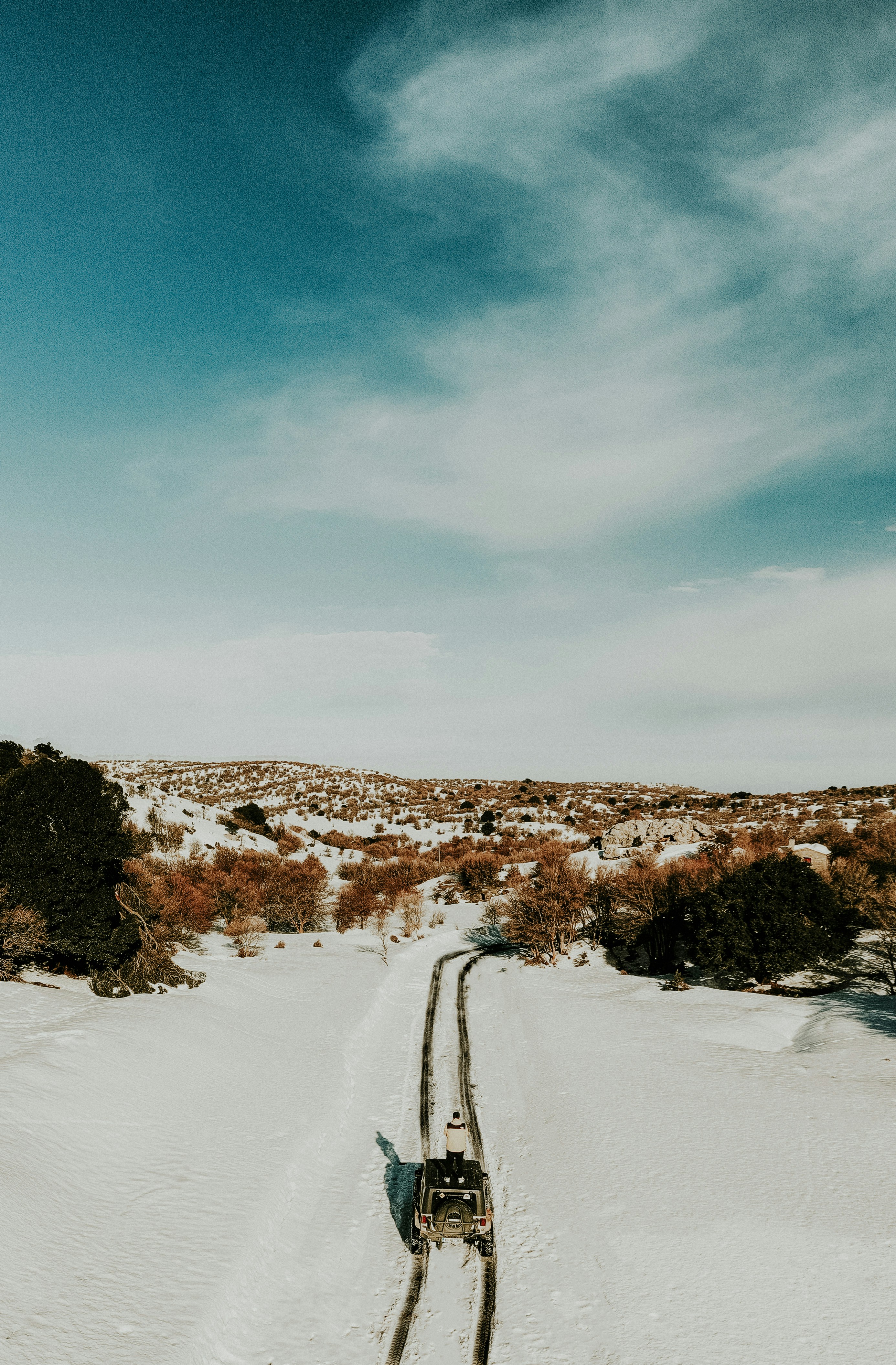 snow covered field under blue sky during daytime