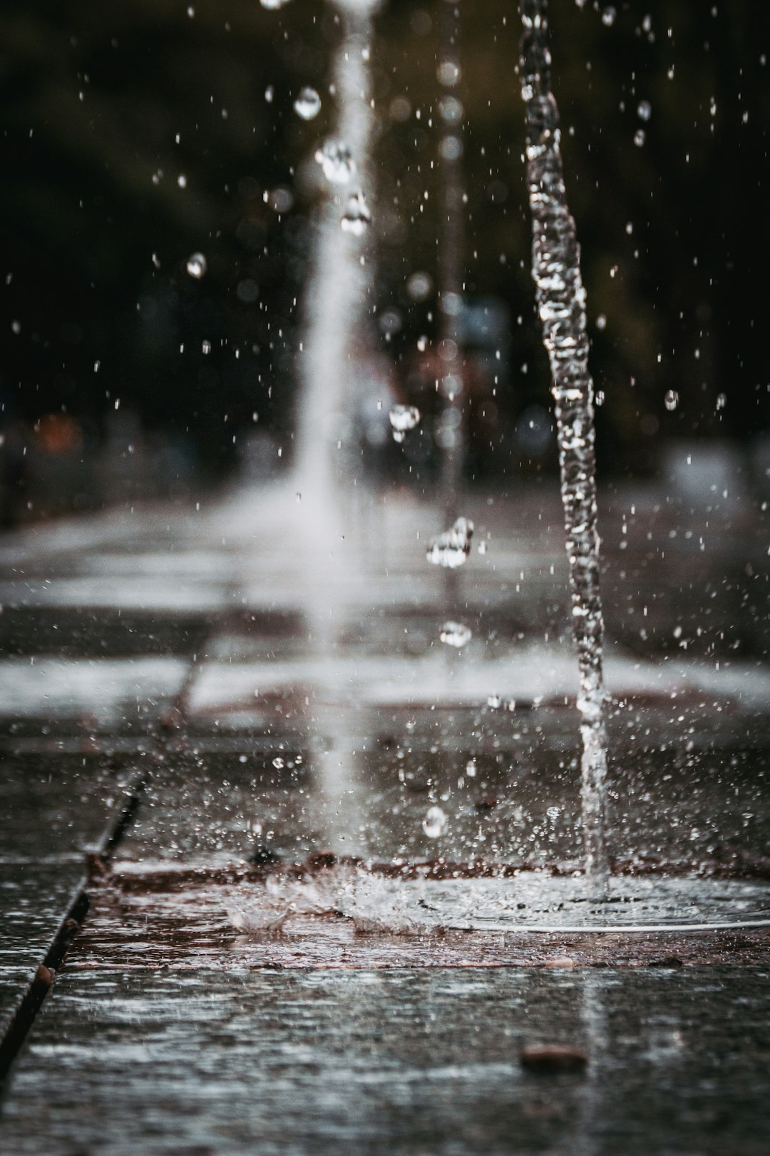 water splash on wet ground