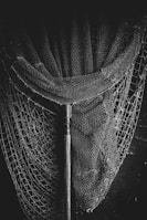 black and white photo of a net