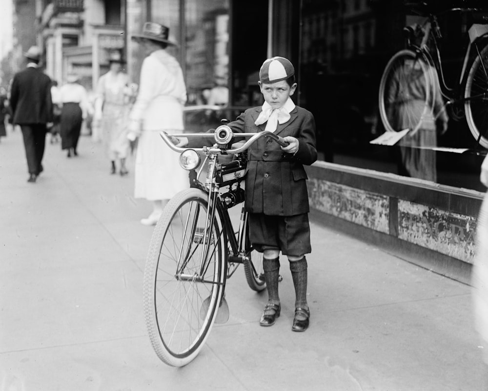 Times boy on bicycle