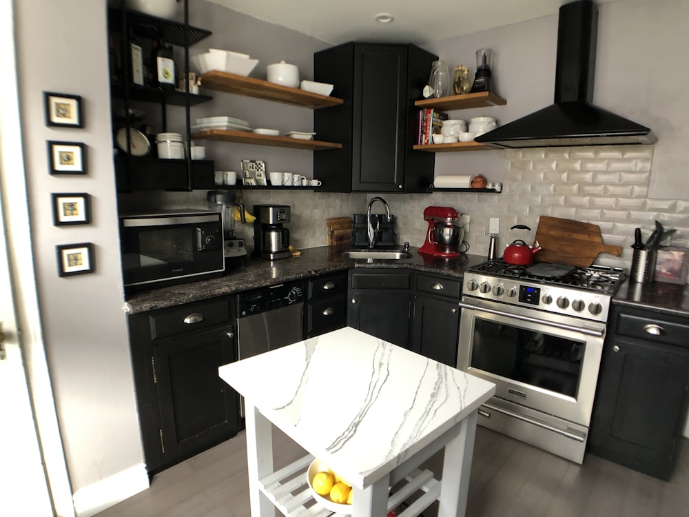 white and brown wooden kitchen cabinet