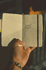 person holding white printer paper with drawing