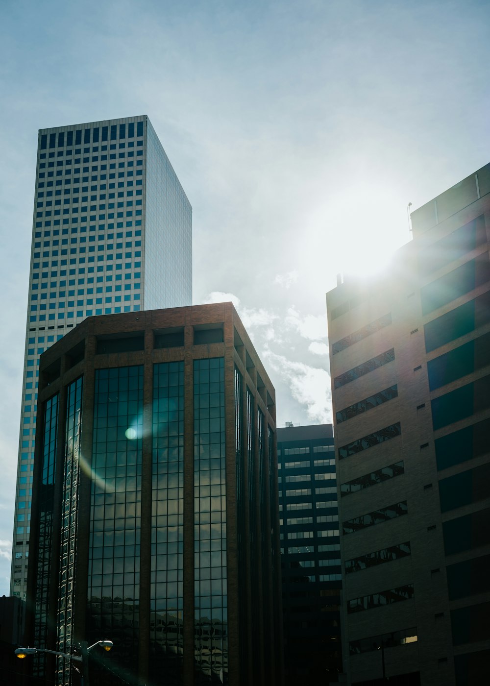 low angle photography of high rise buildings