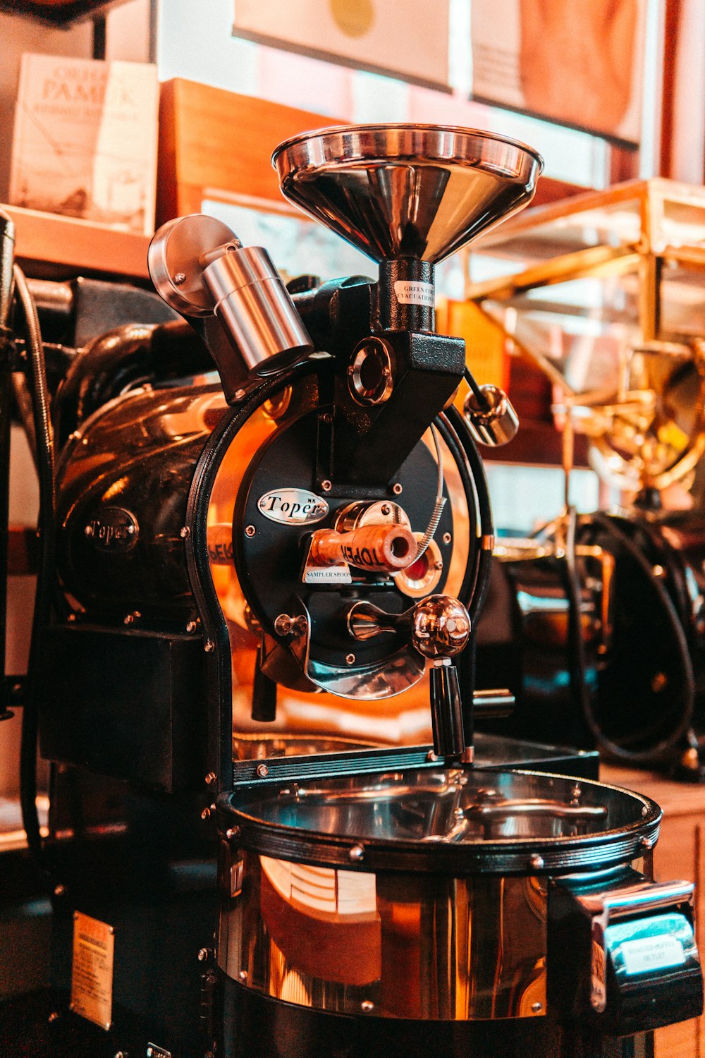 black and silver coffee maker