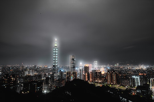 city skyline during night time in Xiangshan Hiking Trail Taiwan