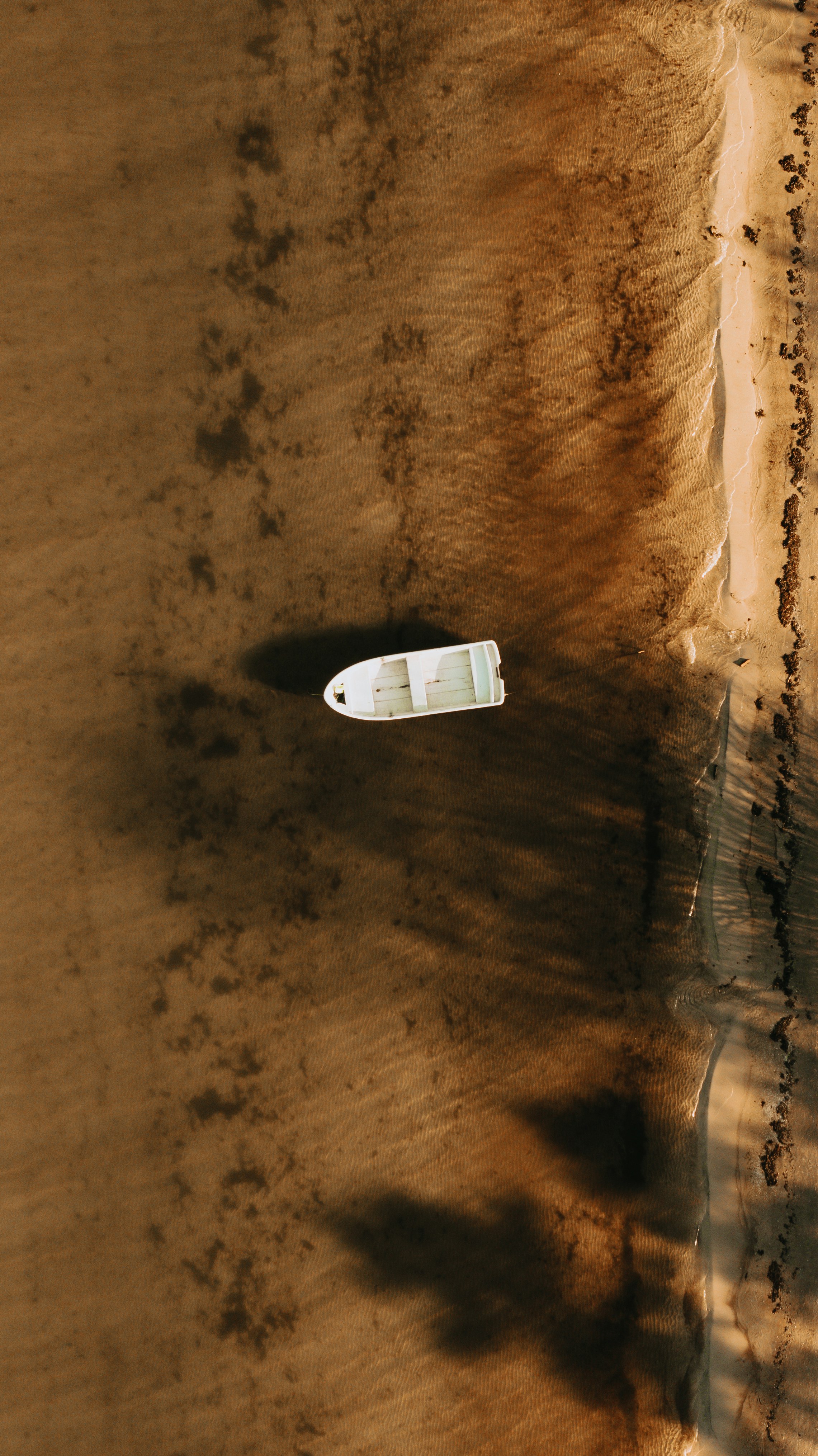 white airplane on brown sand