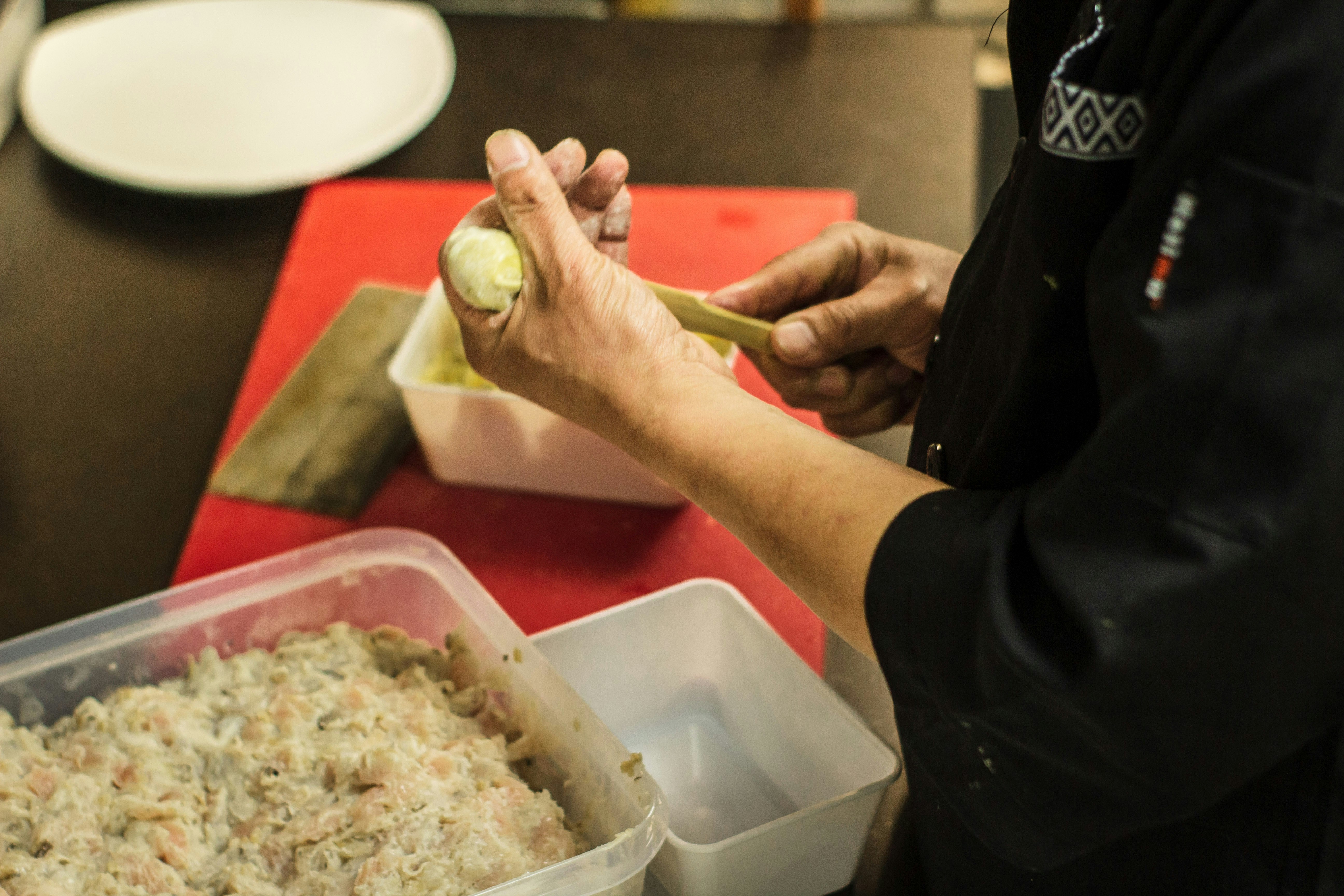 Person holding food